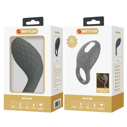 Серое эрекционное виброкольцо фото 5