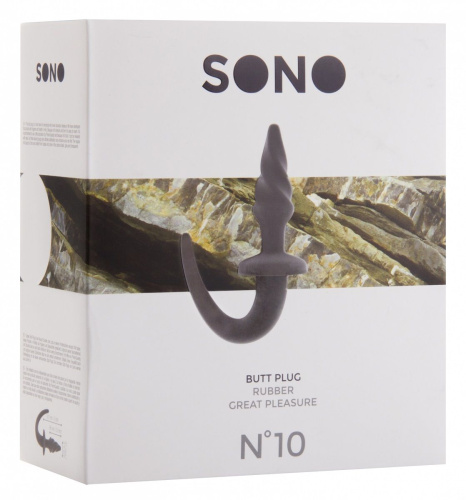 Серая анальная пробка SONO №10 с ручкой фото 2