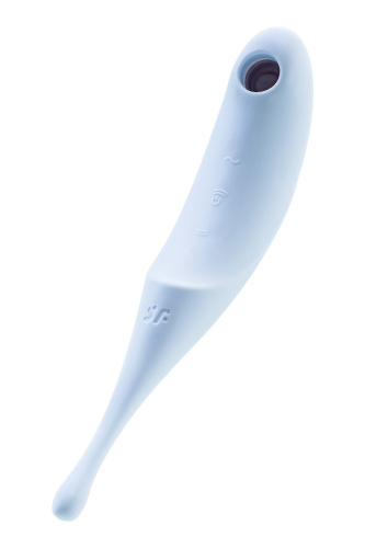 Голубой вакуум-волновой стимулятор клитора Satisfyer Twirling Pro фото 2