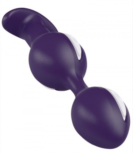 Фиолетово-белые анальные шарики B Balls Duo - 12,5 см. фото 2