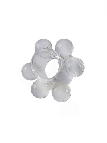 Прозрачное эрекционное кольцо с 6 стимулирующими шариками фото 4 Прозрачное эрекционное кольцо с 6 стимулирующими шариками фото 4