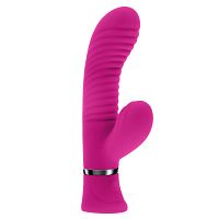 Розовый вибростимулятор-кролик Next Wave - 16,3 см.