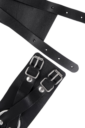 Черные кожаные оковы с двумя перекрёстными ремешками фото 7 Черные кожаные оковы с двумя перекрёстными ремешками фото 7