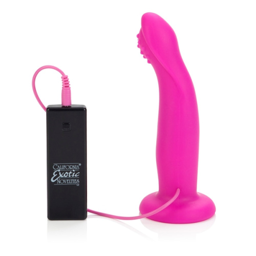 Розовый страпон с вибрацией 10-Function Love Rider G-Caress фото 3