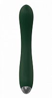 Зеленый гибкий силиконовый вибратор - 20,5 см.
