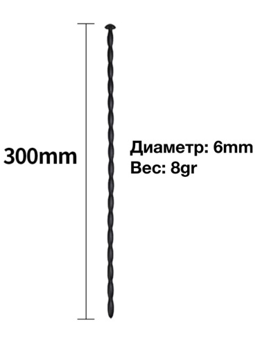 Черный уретральный расширитель - 30 см. фото 2