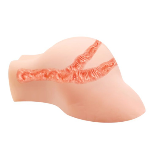 Телесная вибровагина Julie с 2 рабочими отверстиями фото 4