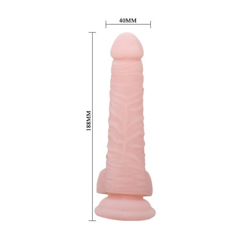 Телесный фаллоимитатор с присоской Super Dildo - 18,8 см. фото 3