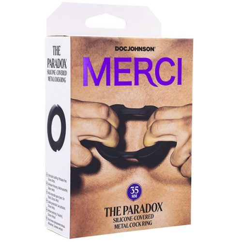 Черное эрекционое кольцо Merci The Paradox 35mm фото 6