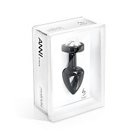 Чёрный анальный плаг Anni R Clover Black T1 с кристаллом в виде цветка - 6 см.