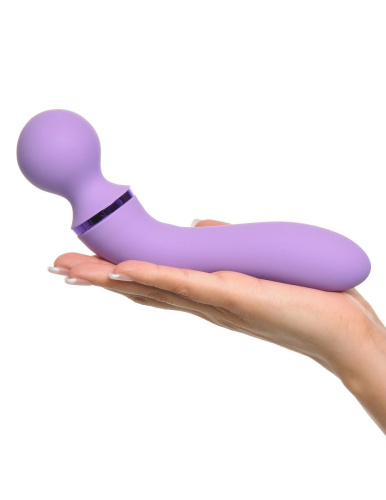 Фиолетовый двусторонний вибростимулятор Duo Wand Massage-Her - 19,6 см. фото 7