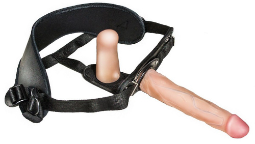 Женский страпон с вагинальной пробкой Woman Strap - 18 см. фото 2