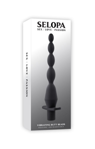 Черная анальная елочка с вибрацией Vibrating Butt Beads - 22 см. фото 5