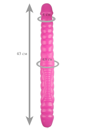 Розовый двухсторонний спиралевидный фаллоимитатор - 43 см. фото 2 Розовый двухсторонний спиралевидный фаллоимитатор - 43 см. фото 2