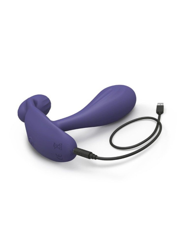 Темно-синий вибромассажер Witty P&G Vibrator with Remote Control фото 3