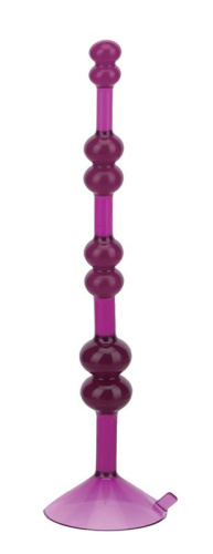 Фиолетовая анальная цепочка на присоске LOVE THROB PURPLE - 17,8 см. фото 2