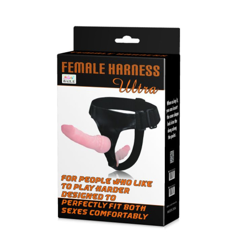 Поясной фаллос на трусиках с вагинальной пробкой Female Harness Ultra - 16,5 см. фото 6