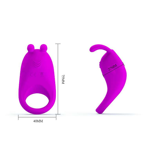 Лиловое эрекционное кольцо с вибрацией Rabbit Vibrator фото 5