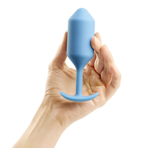 Голубая пробка для ношения B-vibe Snug Plug 3 - 12,7 см. фото 3