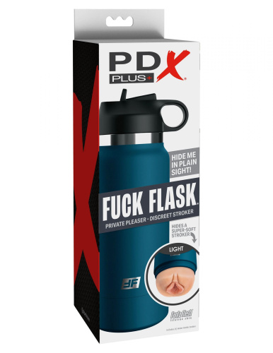 Мастурбатор-вагина в синей колбе F*ck Flask фото 3