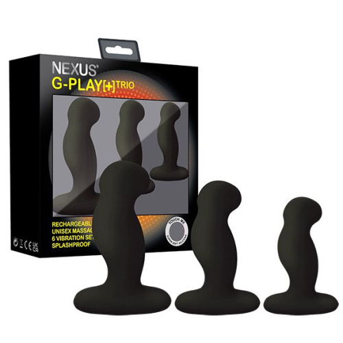 Набор из 3 черных вибровтулок Nexus G-Play+ Trio фото 4