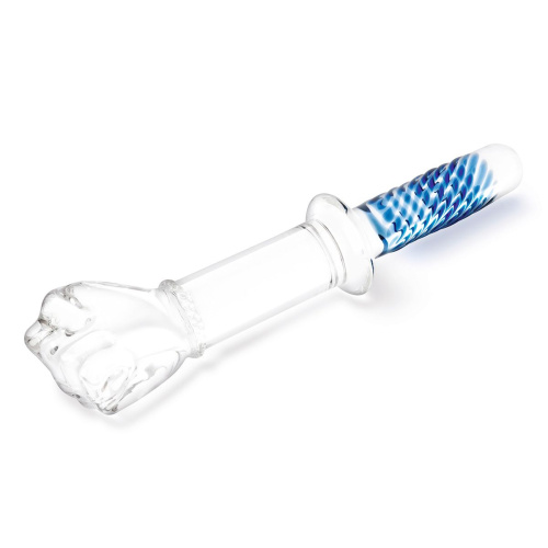 Стеклянный стимулятор в форме сжатой в кулак руки 11’’ Glass Fist Double Ended With Handle Grip - 28 см. фото 3