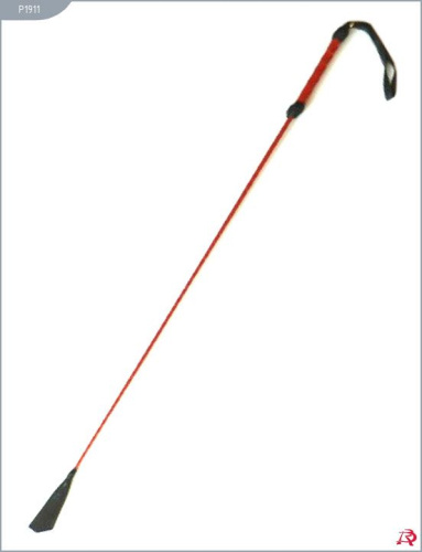 Длинный плетеный стек с красной лаковой ручкой - 85 см. фото 2