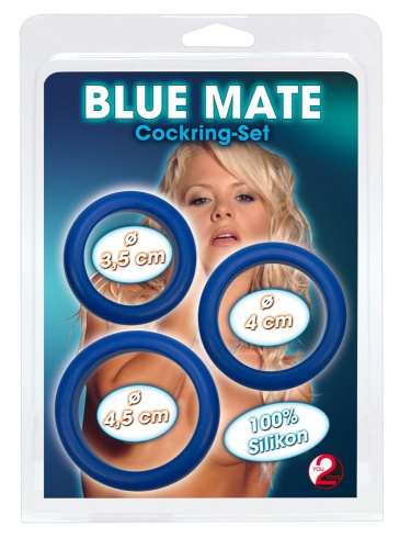 Набор из 3 синих эрекционных колец Blue Mate фото 3