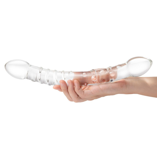 Двусторонний стеклянный фаллоимитатор 12’’ Girthy Double Trouble Glass Dildo - 30 см. фото 5