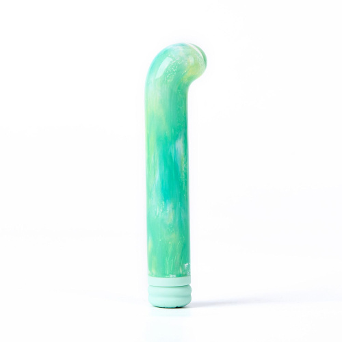 Зеленый компактный вибратор из стекла Magic Cane - 12 см. фото 4
