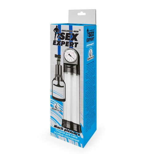 Прозрачная вакуумная помпа Sex Expert с манометром фото 3 Прозрачная вакуумная помпа Sex Expert с манометром фото 3