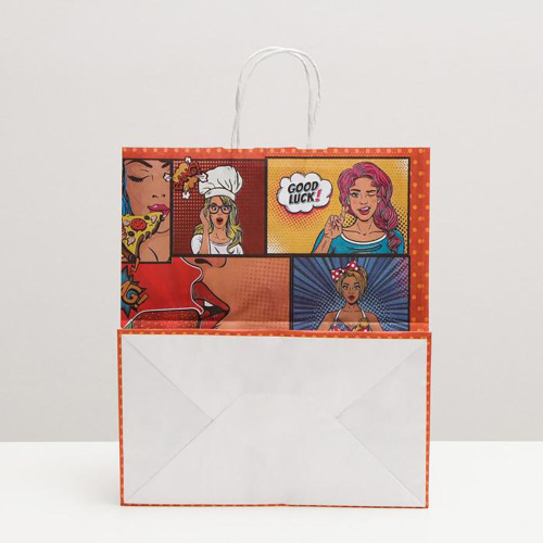 Подарочный крафтовый пакет Pop Art» - 32х19,5х37 см. фото 2