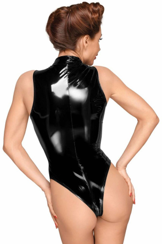 Боди с длинной молнией PVC body with deep cut shoulder line and long metal 3-way zipper фото 2