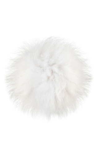 Серебристая анальная втулка с белым заячьим хвостом фото 3