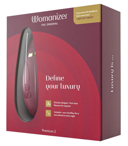 Бордовый клиторальный стимулятор Womanizer Premium 2 фото 6