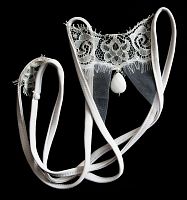 Открытые кружевные трусики Goccia с крупной бусиной