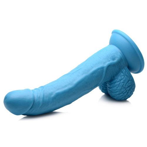 Голубой фаллоимитатор на присоске 7.5  Dildo with Balls - 21,5 см. фото 3
