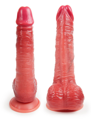 Телесный вибратор-реалистик с имитацией семяизвержения - 26 см. фото 2