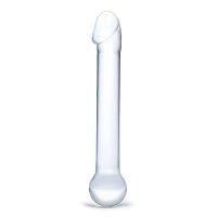 Стеклянный дилдо с реалистичной головкой - 17,8 см.