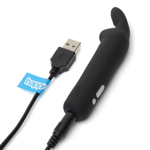 Черная вибропуля с ушками Rechargeable Rabbit Ears Bullet Vibrator фото 3