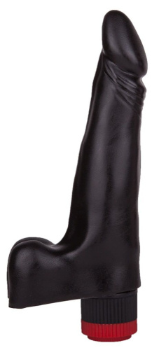 Чёрный вибромассажер-реалистик - 21 см.