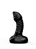 Чёрный анальный плаг с пупырышками для стимуляции простаты - 9,5 см.