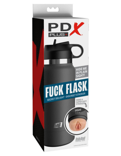 Серый мастурбатор в виде бутылки F*ck Flask фото 2