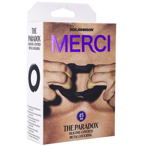 Черное эрекционое кольцо Merci The Paradox 45mm фото 6