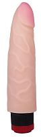 Вибромассажёр-реалистик с розовой головкой - 20,2 см.