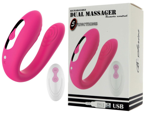 Розовый вибратор для пар с пультом ДУ фото 2