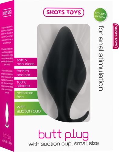 Чёрная анальная пробка Butt Plug with Handle Small фото 2 Чёрная анальная пробка Butt Plug with Handle Small фото 2