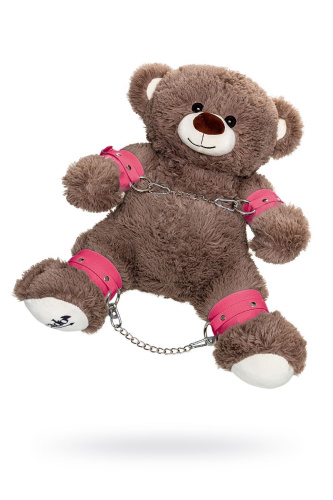 Бондажный набор: бурый мишка с розовыми оковами и наручниками фото 2