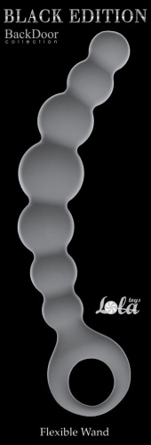 Серая упругая анальная цепочка Flexible Wand - 18 см. фото 2