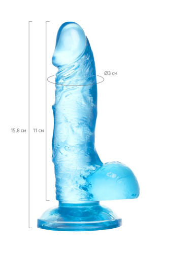 Голубой реалистичный фаллоимитатор Indy - 15,8 см. фото 10